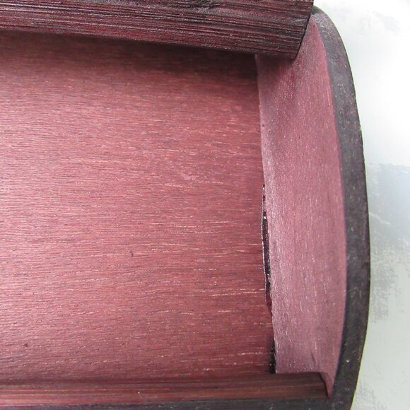 Handmade Curved Rectangular Decorative Wood Box with Elephant Made in Myanmar - Picture 8 of 10